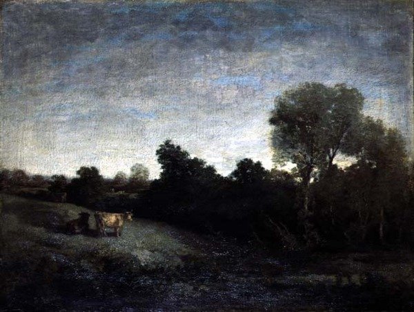 Krávy na louce, kolem roku 1854 (olej na plátně) od Eugene Louis Boudin