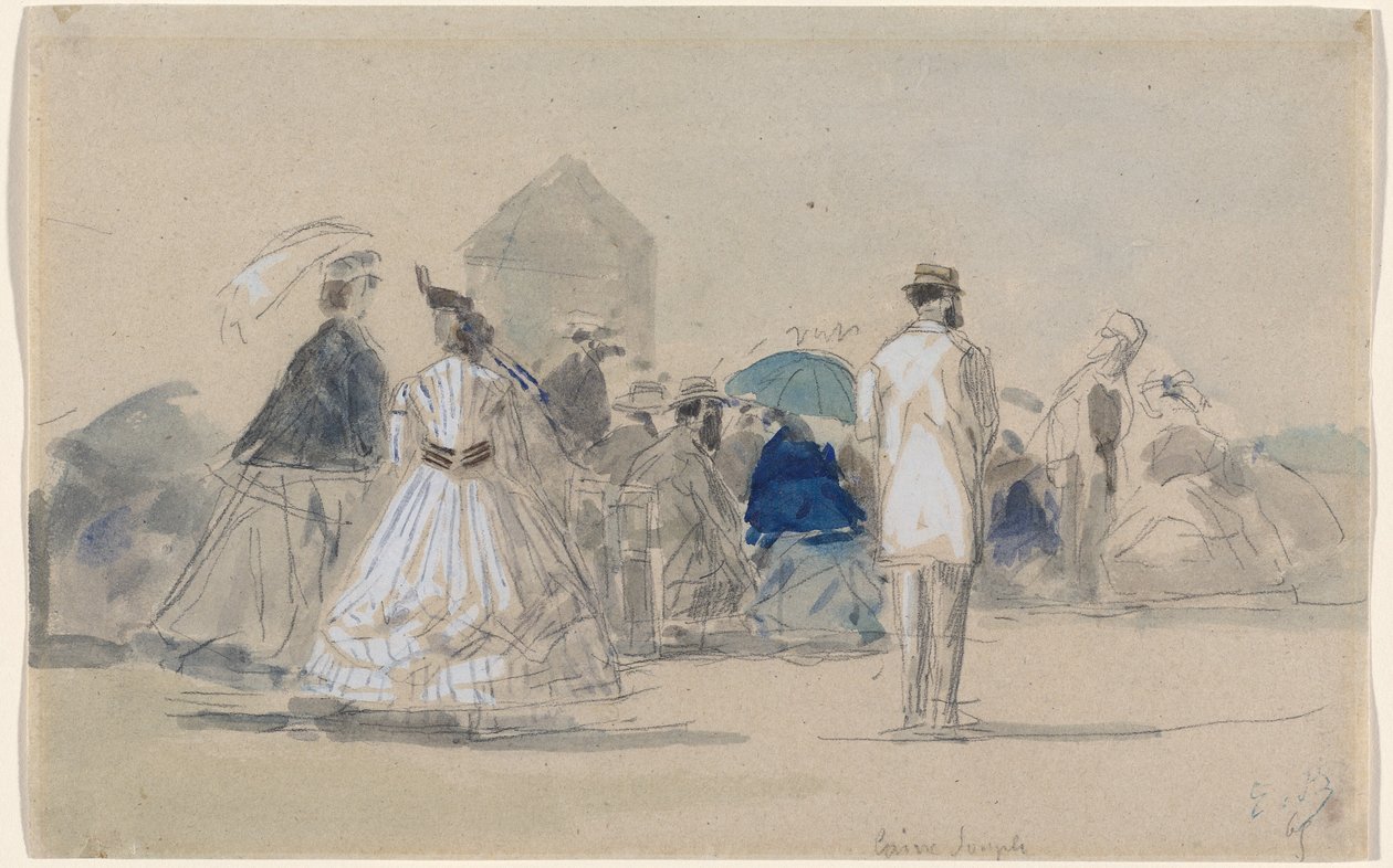 Krinolíny na pláži, c. 1865. od Eugene Louis Boudin