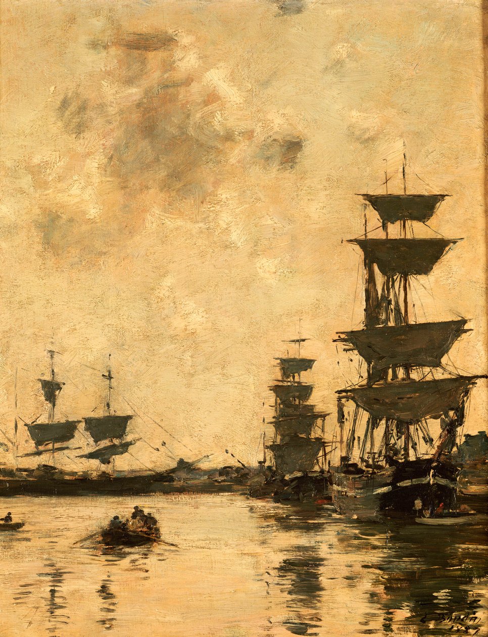 Deauville: Škunery v Anchor, 1887 od Eugene Louis Boudin