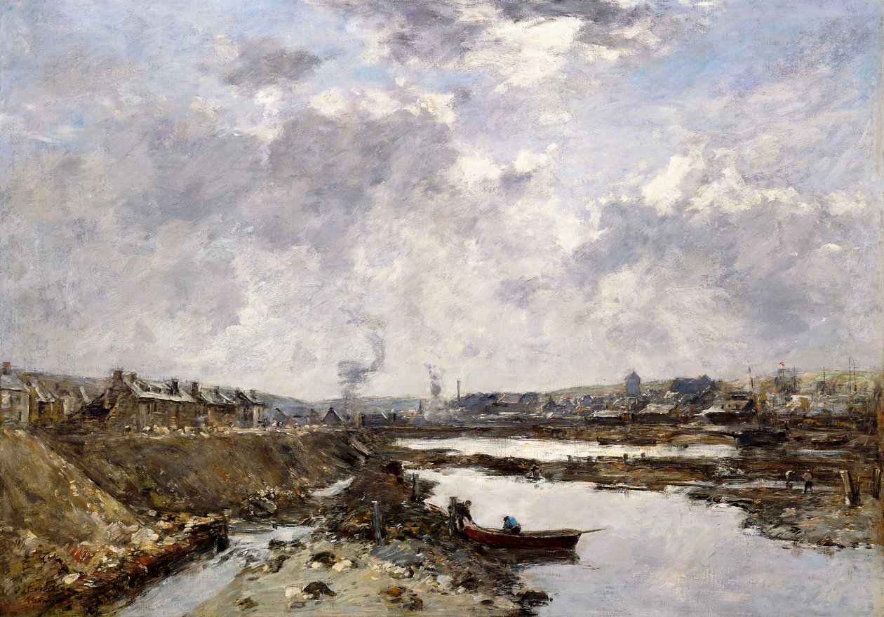 Fecamp, vnitřní přístav ve výstavbě, 1883 od Eugene Louis Boudin