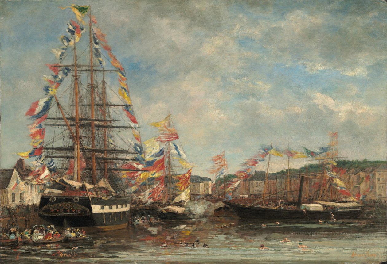 Festival v přístavu Honfleur, 1858. od Eugene Louis Boudin