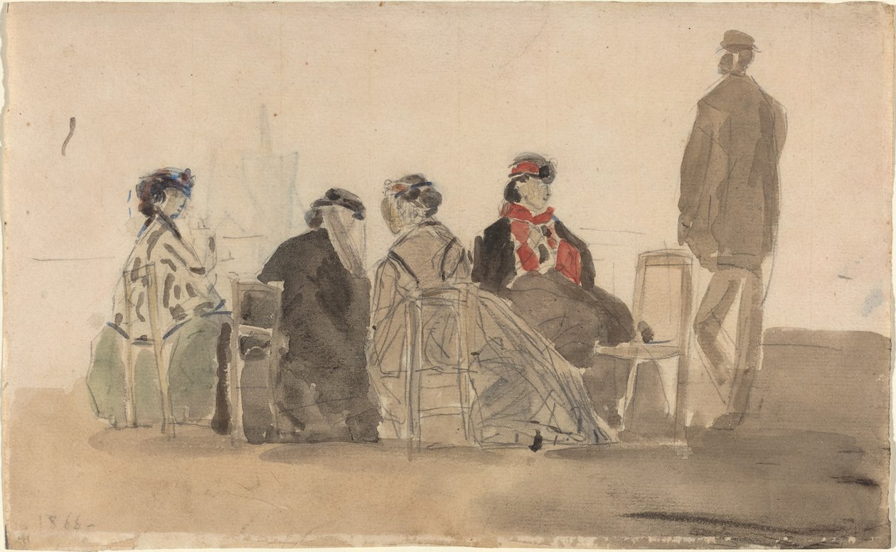 Čtyři dámy sedící v Trouville, 1866. od Eugene Louis Boudin