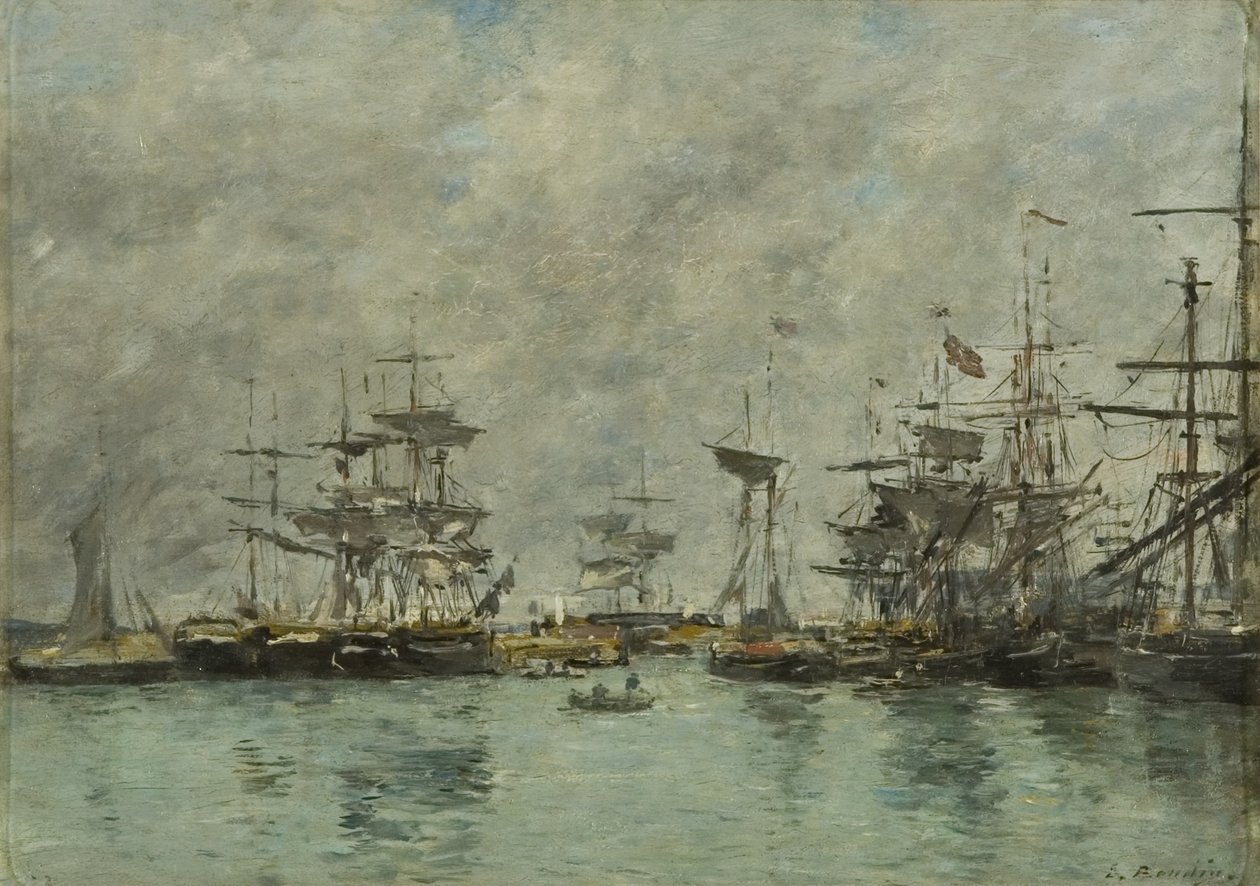 Přístavní scéna od Eugene Louis Boudin