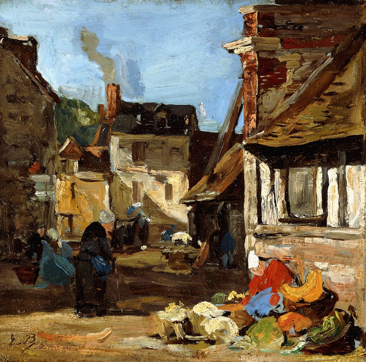 Honfleur, tržiště Saint-Catherine, 1867-1870 od Eugene Louis Boudin