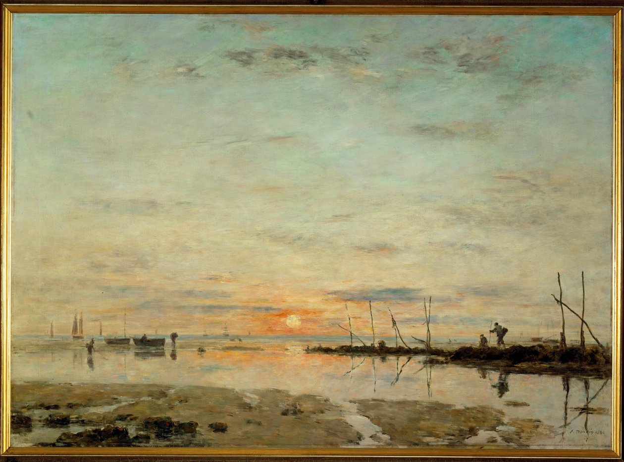 La Havre, západ slunce při odlivu od Eugene Louis Boudin