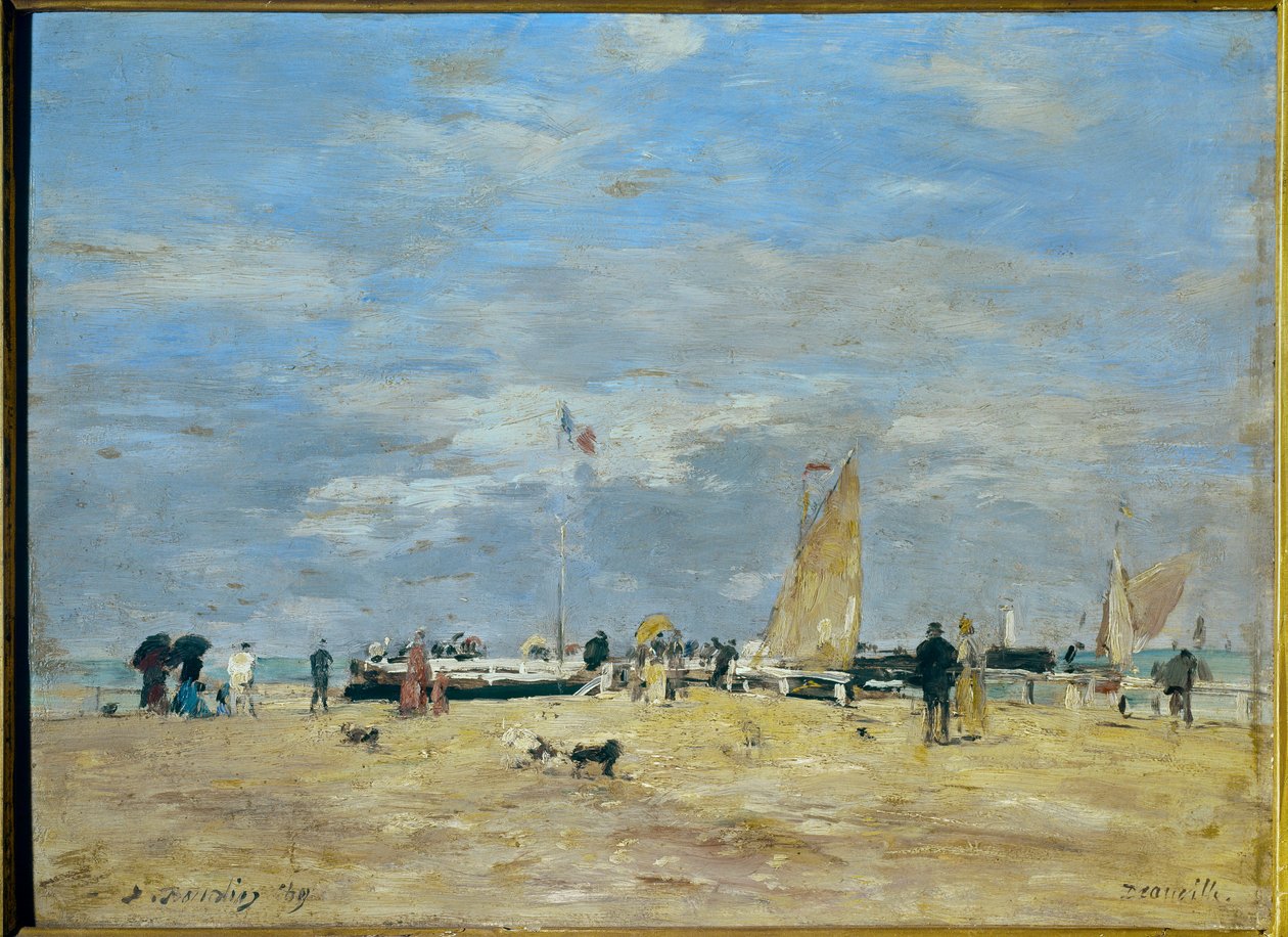 Molo v Deauville”” - Obraz Eugena Louise Boudina (1824-1898) 19. Výška: 0,235 m - Šířka: 0,325 m Paříž, Musée d