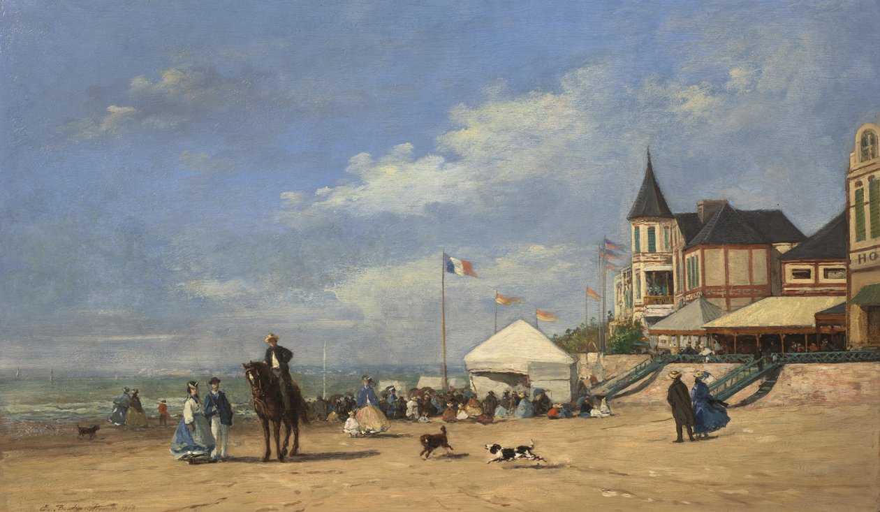 Pláž Trouville od Eugene Louis Boudin