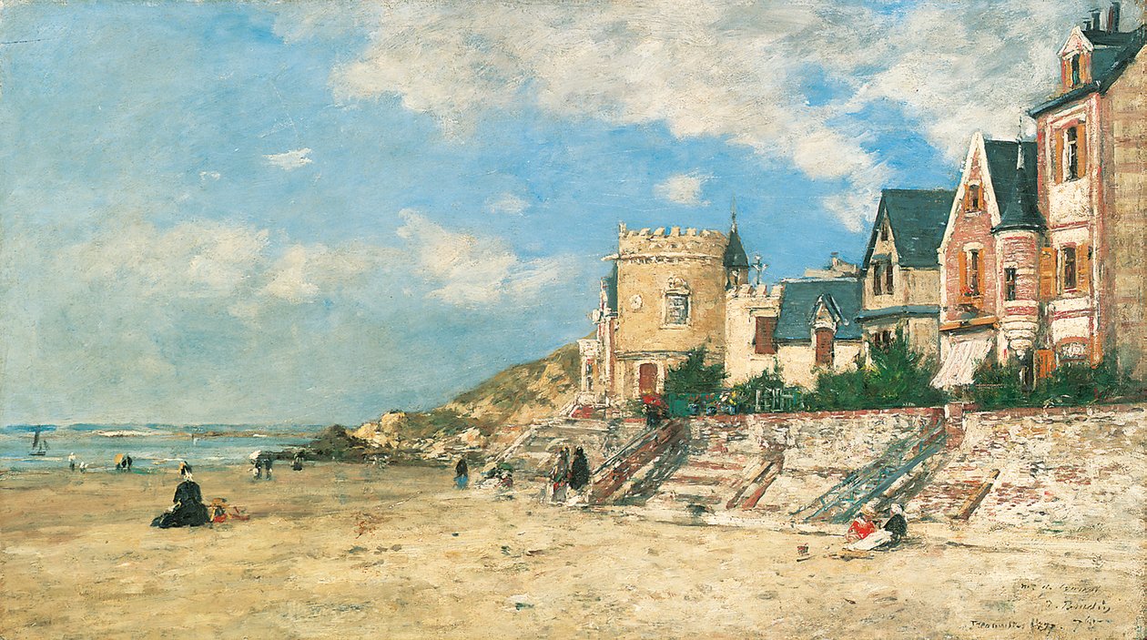 Malakoffova věž a pobřeží v Trouville; Malakoffova věž a pobřeží v Trouville, 1877 od Eugene Louis Boudin