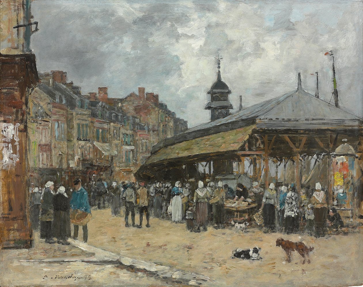 Trh v Trouville; března v Trouville, 1878 od Eugene Louis Boudin