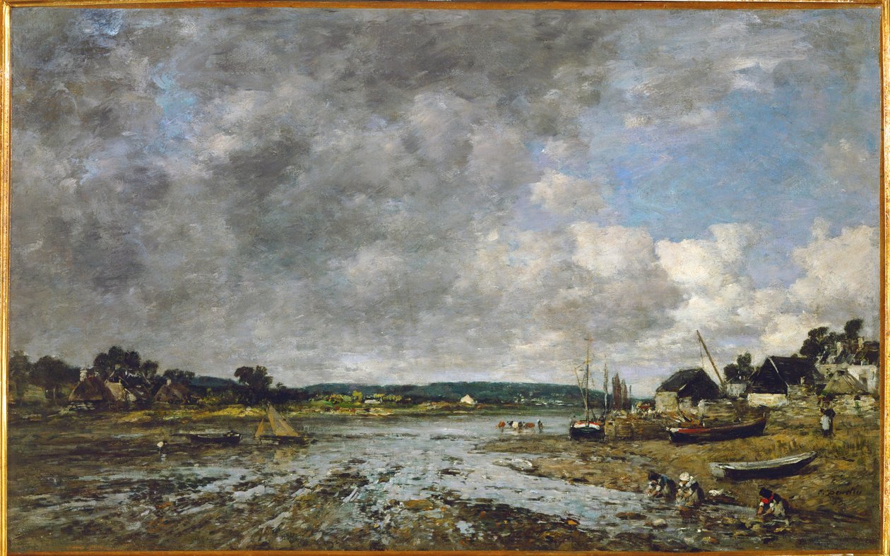 Normanovy pradleny na pobřeží od Eugene Louis Boudin