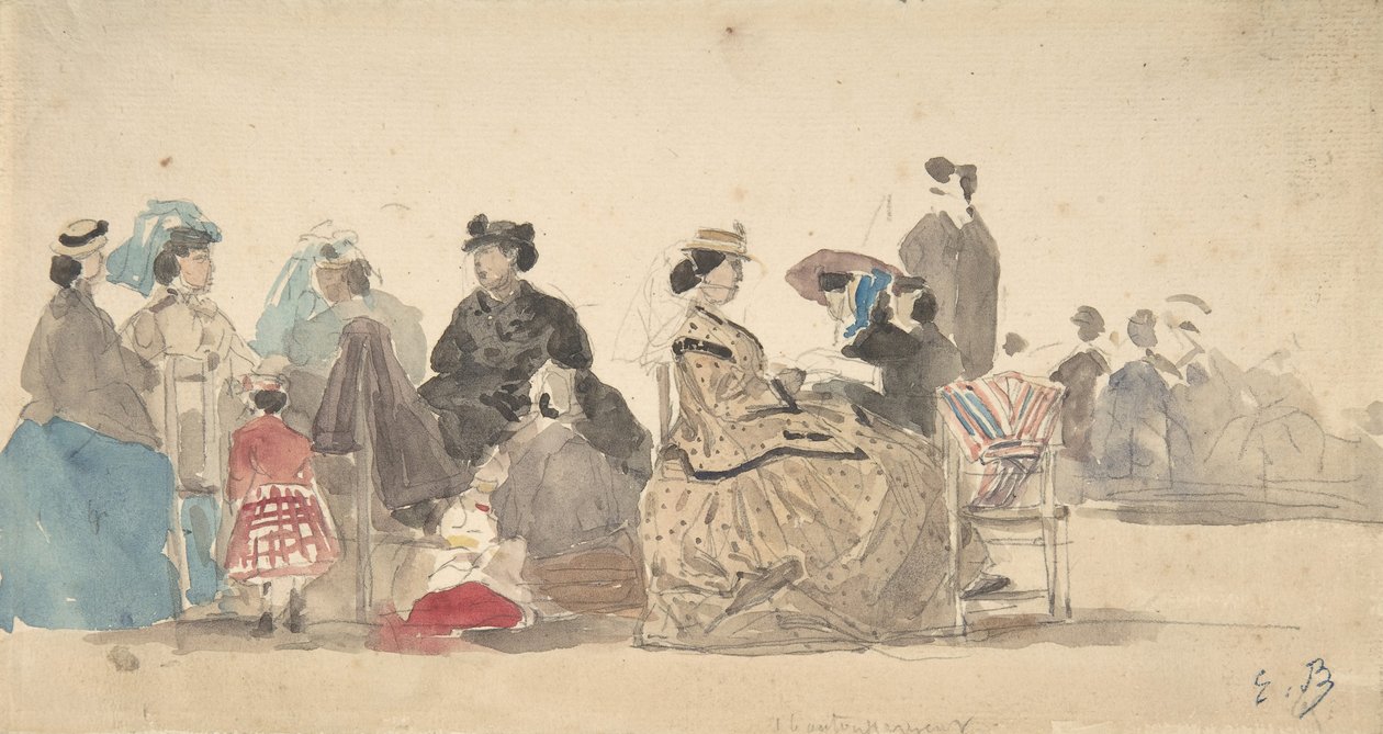 Na pláži, 1865. od Eugene Louis Boudin
