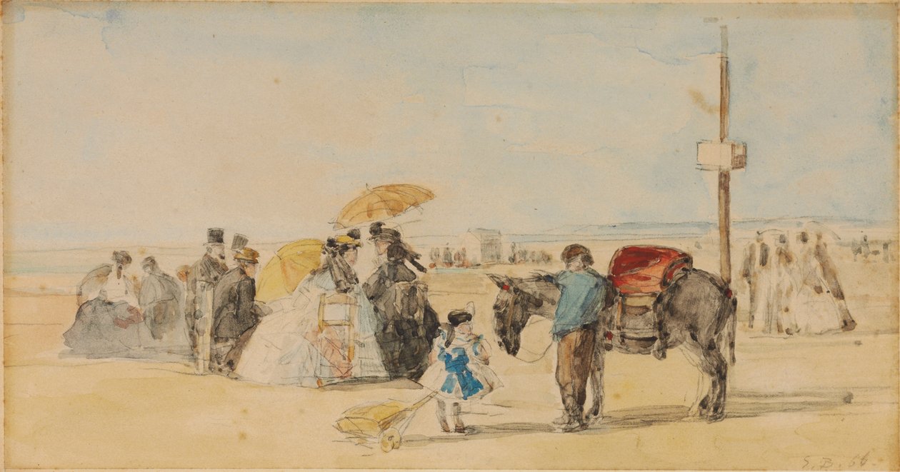 Na pláži, 1866 od Eugene Louis Boudin