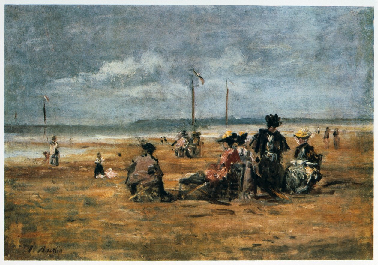 Na pláži, 1880 od Eugene Louis Boudin