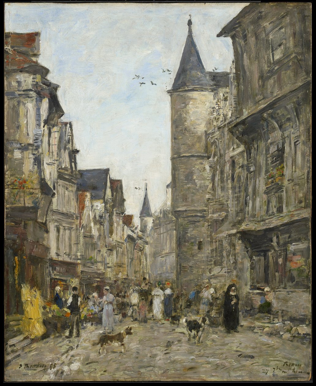 Rue Saint-Romain, Rouen od Eugene Louis Boudin