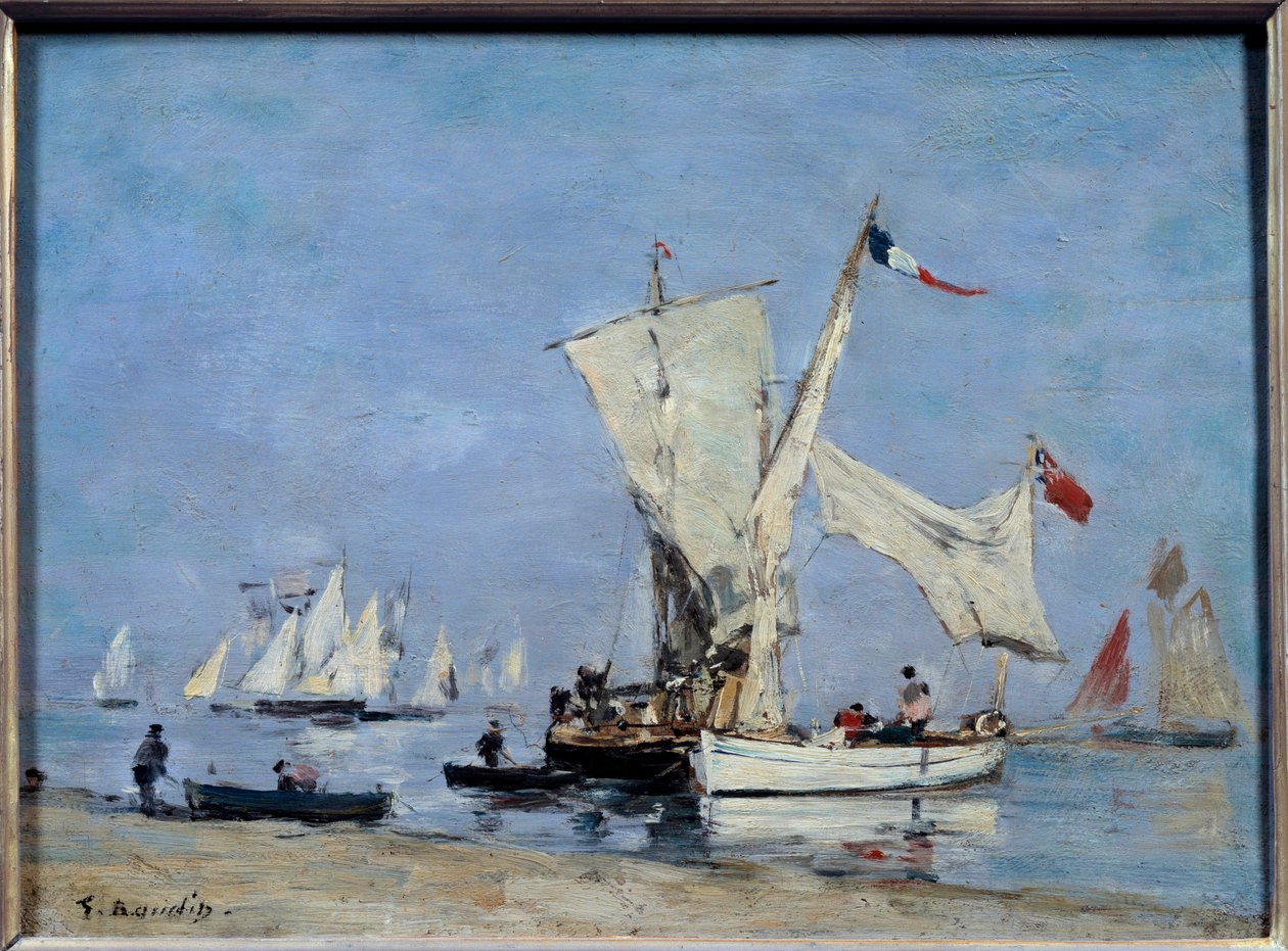 Plachetnice Obraz Eugene Louis Boudin (1824-1898) 1869 Ne. 0,24x0,33 m Paříž, musee d