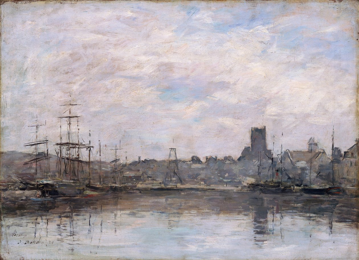 „Zářijové ráno: Přístav Fecamp“, 1880 od Eugene Louis Boudin