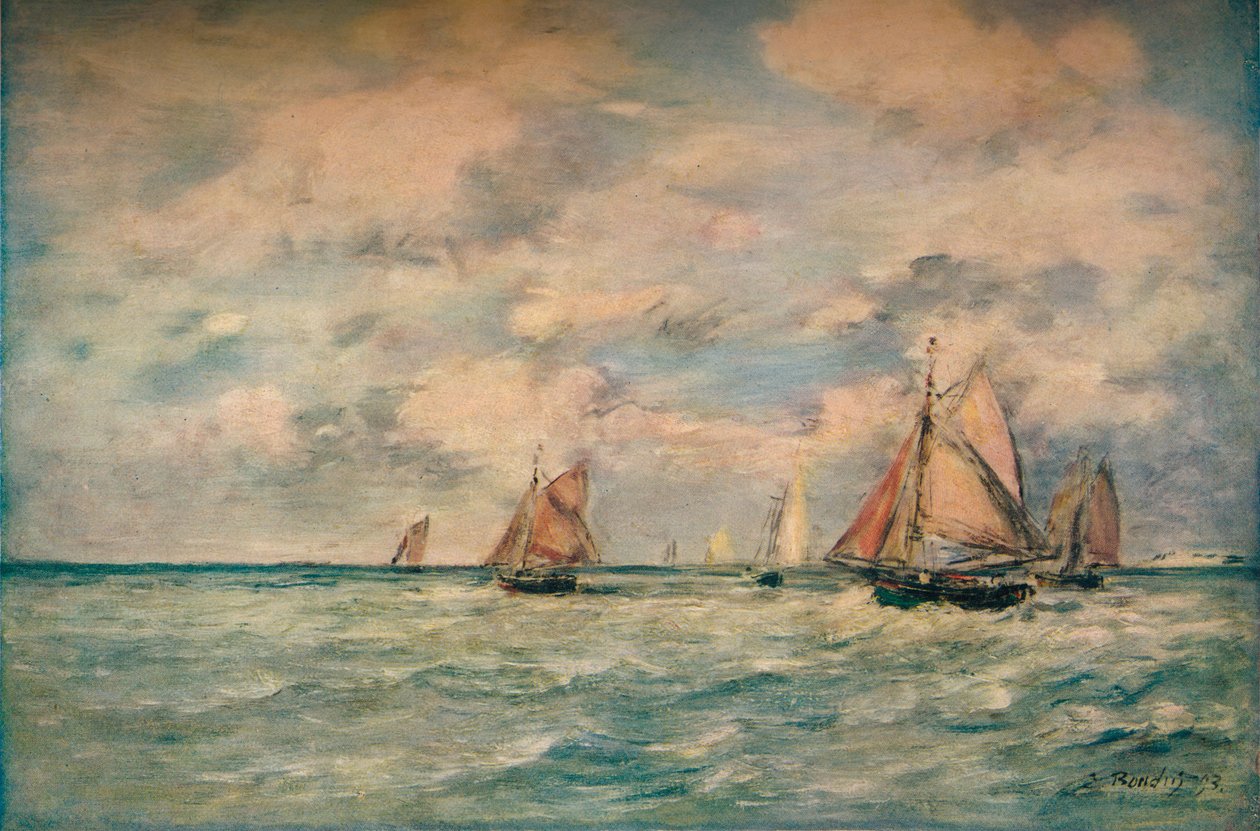 Výjezd z lodí v Trouville, 1895, 1920. od Eugene Louis Boudin