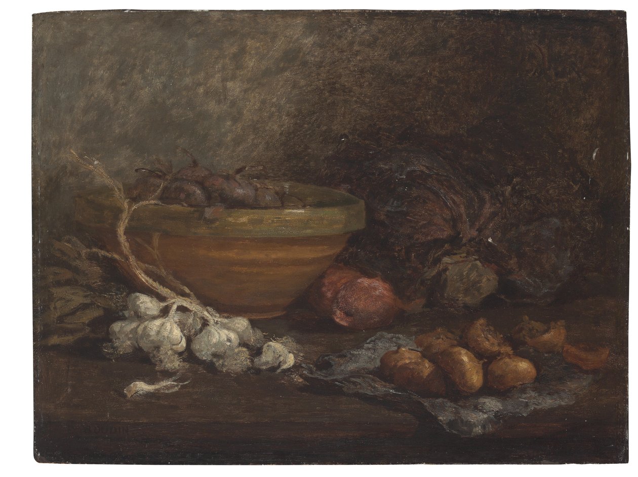 Zátiší s cibulí, c.1853-56 od Eugene Louis Boudin