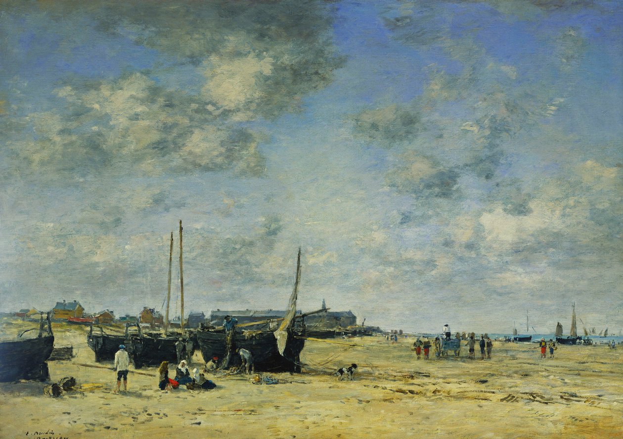 Pláž v Bercku; La Plage de Berck, 1878 od Eugene Louis Boudin