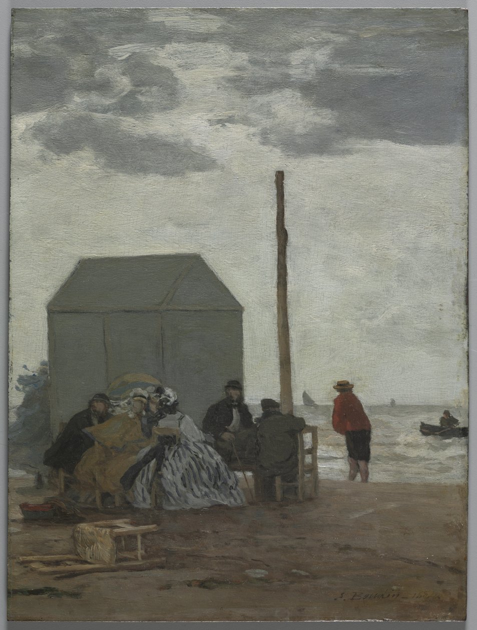 Pláž v Deauville od Eugene Louis Boudin