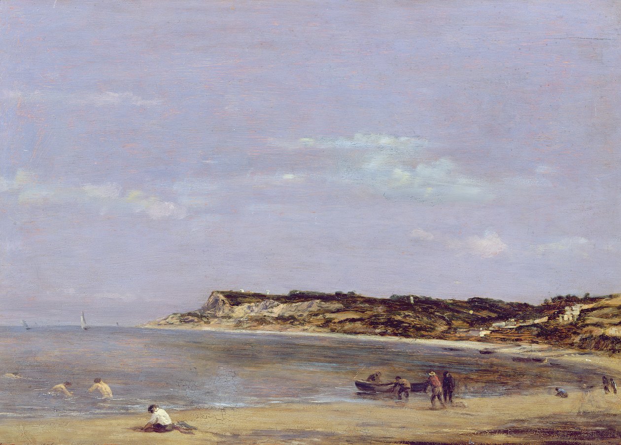 Pobřeží v La Heve, 1856 od Eugene Louis Boudin
