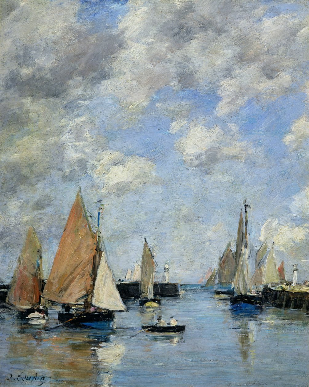 Molo u přílivu, Trouville od Eugene Louis Boudin