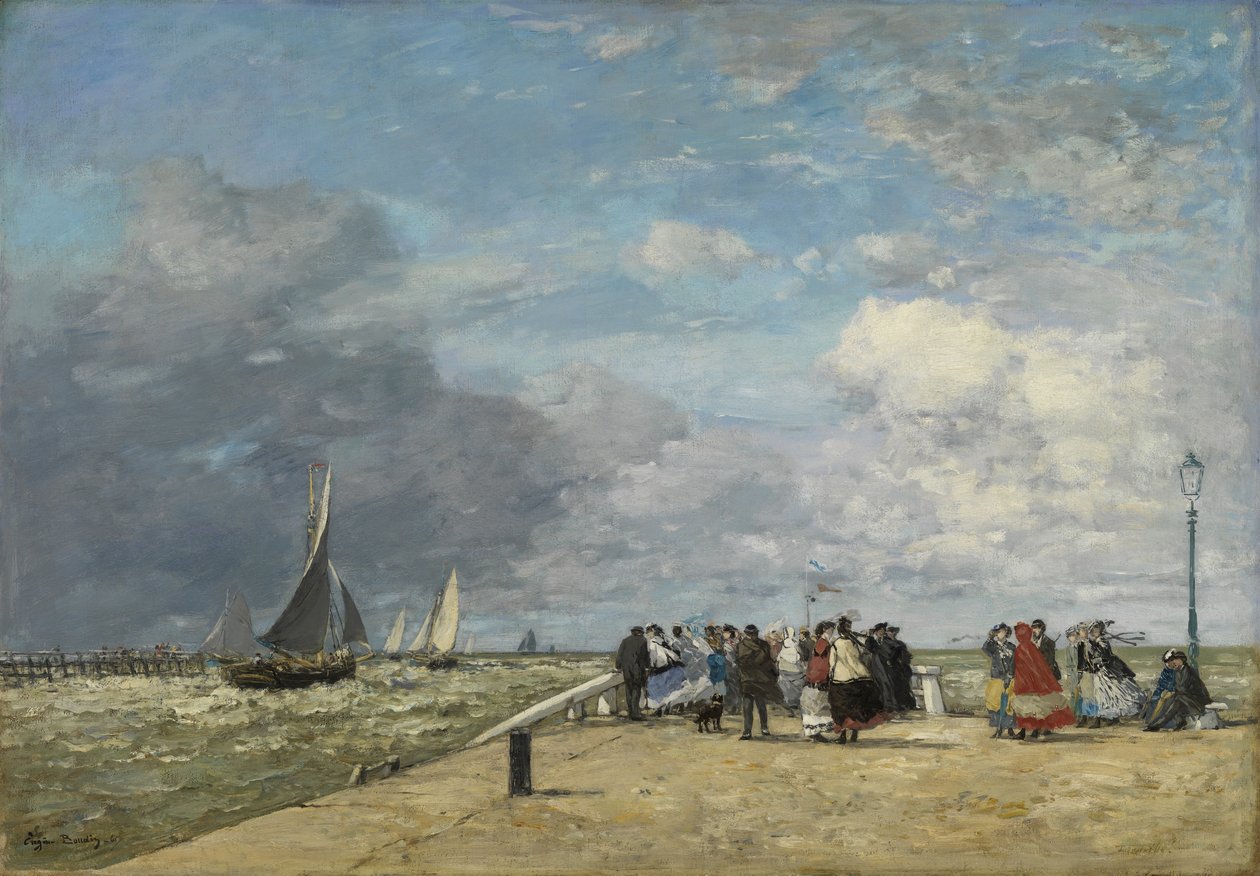 Molo v Trouville od Eugene Louis Boudin