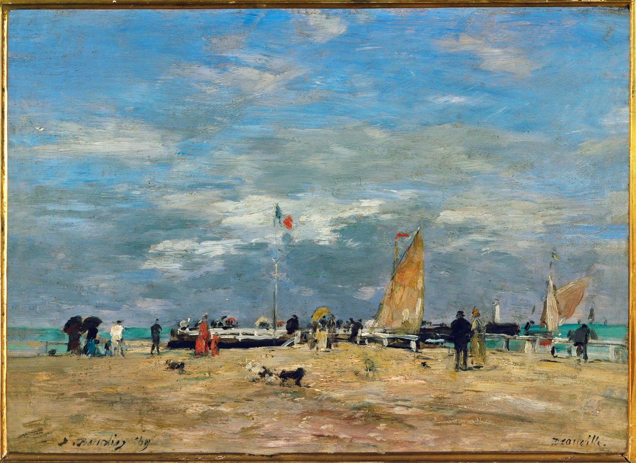 Molo v Deauville od Eugene Louis Boudin