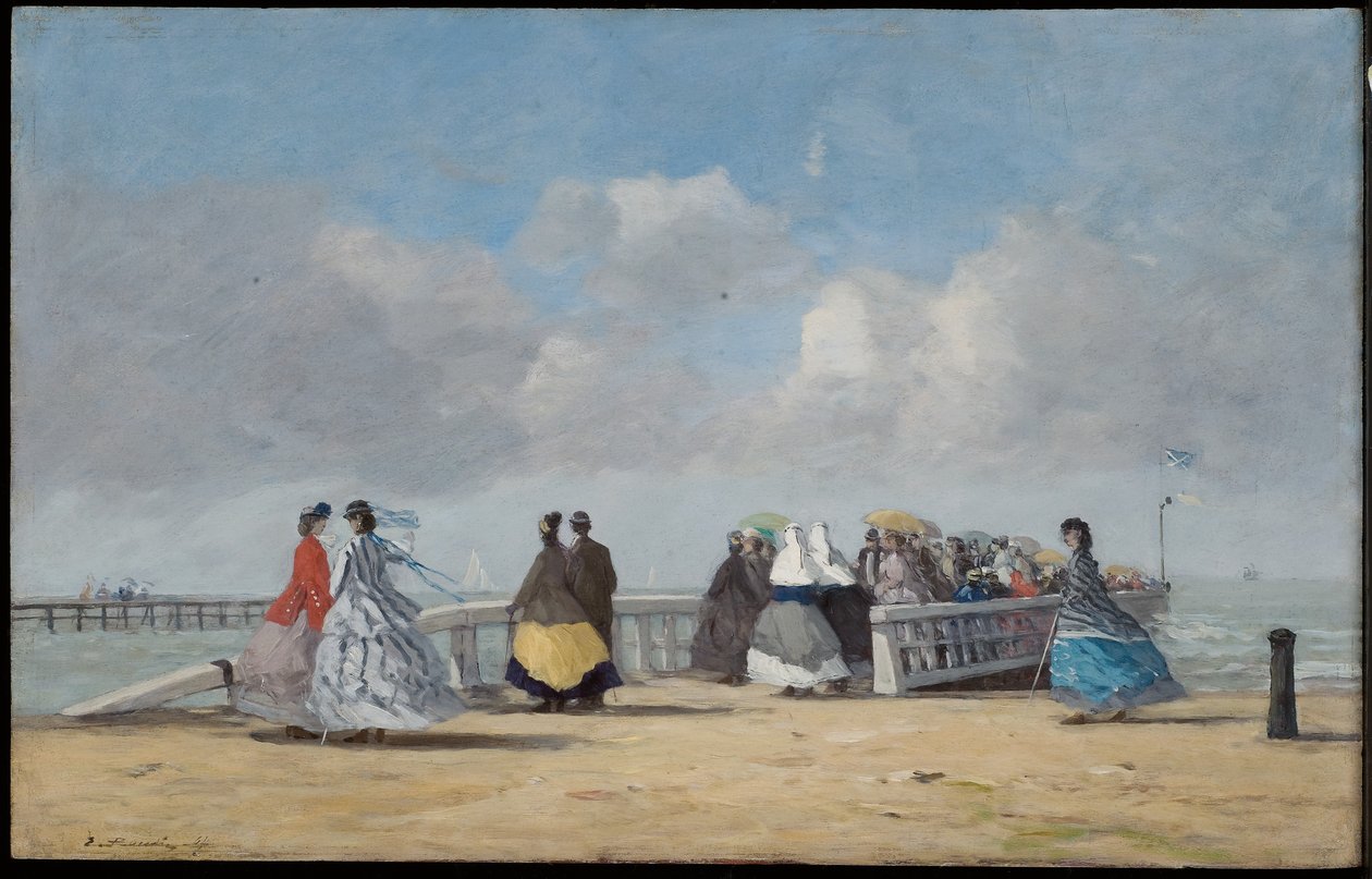 Molo v Trouville, 1864 od Eugene Louis Boudin