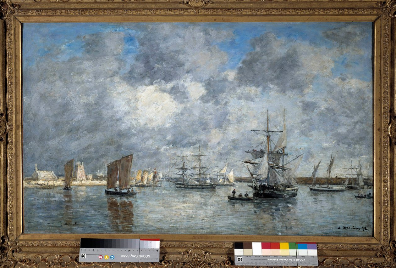 Obraz Přístav Carnaret od Eugena Louise Boudina (1824-1898). 1872. Rozm. 0,55 x 0,89 m. Paříž, Musee d