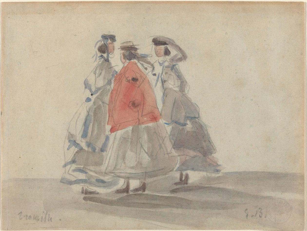 Tři ženy v Trouville, c. 1865. od Eugene Louis Boudin