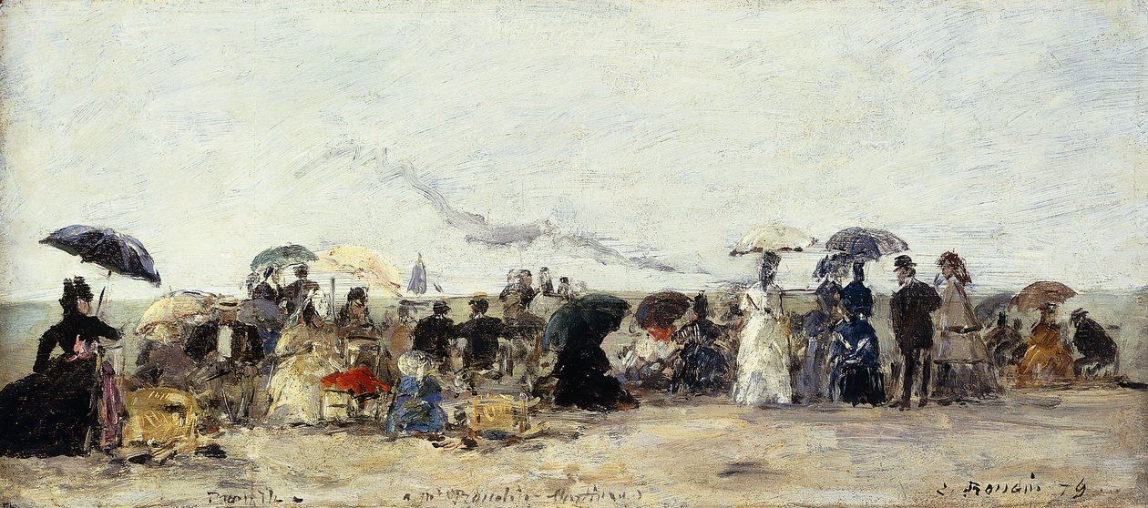 Trouville, Plážová scéna; Trouville Beach Scéna, 1879 od Eugene Louis Boudin