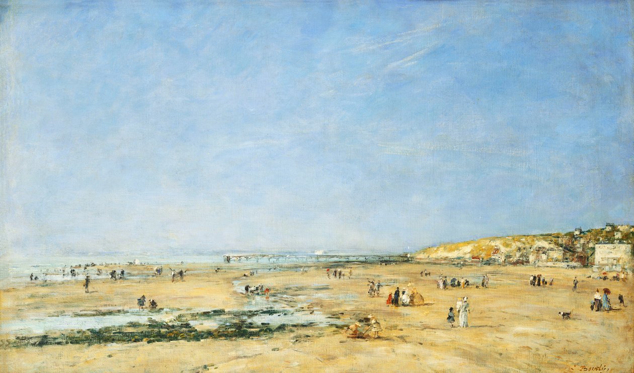 Trouville, Celkový pohled na pláž; Trouville, Celkový pohled na pláž, 1890 od Eugene Louis Boudin