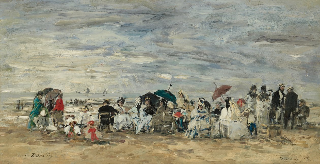 Trouville, scéna na pláži od Eugene Louis Boudin