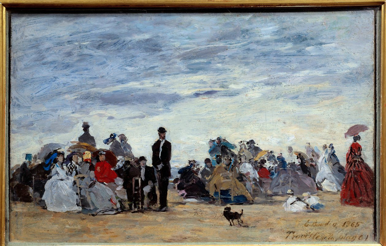 Pláž Trouville. Obraz Eugene Louis Boudin (1824-1898) od Eugene Louis Boudin