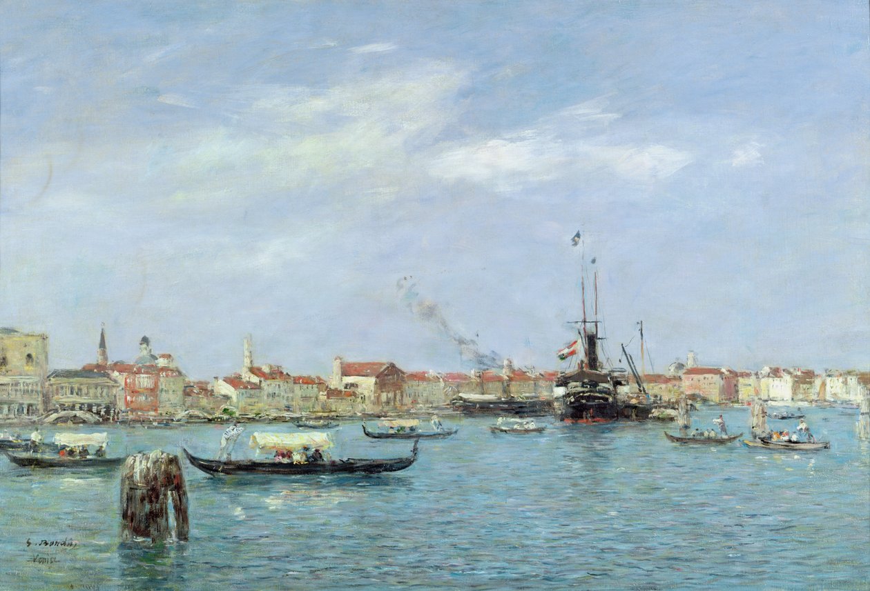 Benátky, Canal Grande, Rakouská paroplavba, 1895 od Eugene Louis Boudin