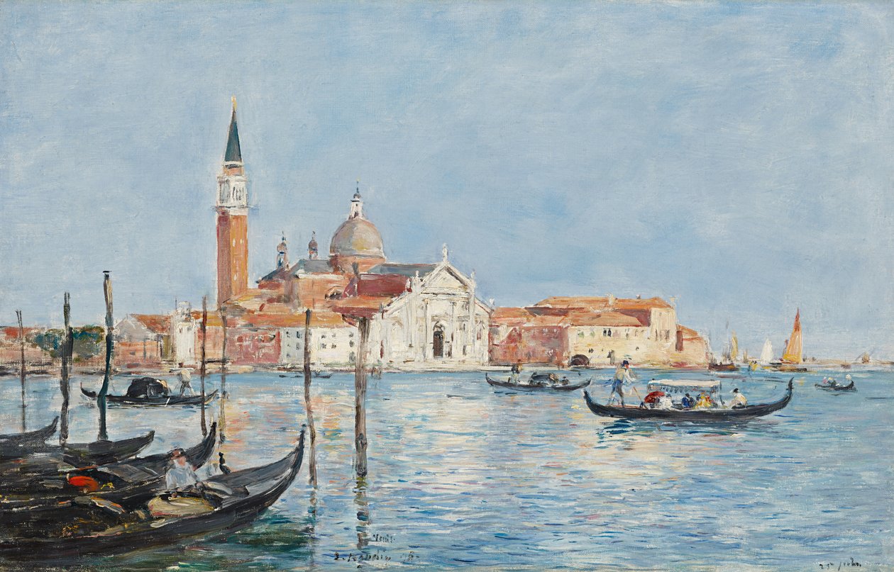 Benátky, kostel San Giorgio od Eugene Louis Boudin
