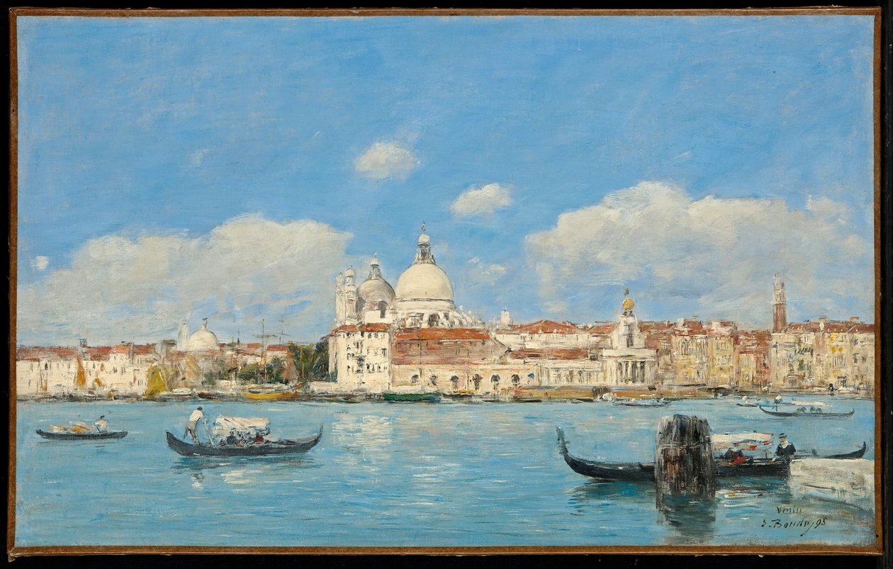 Benátky, Salute, celnice a začátek Velkého kanálu od Eugene Louis Boudin