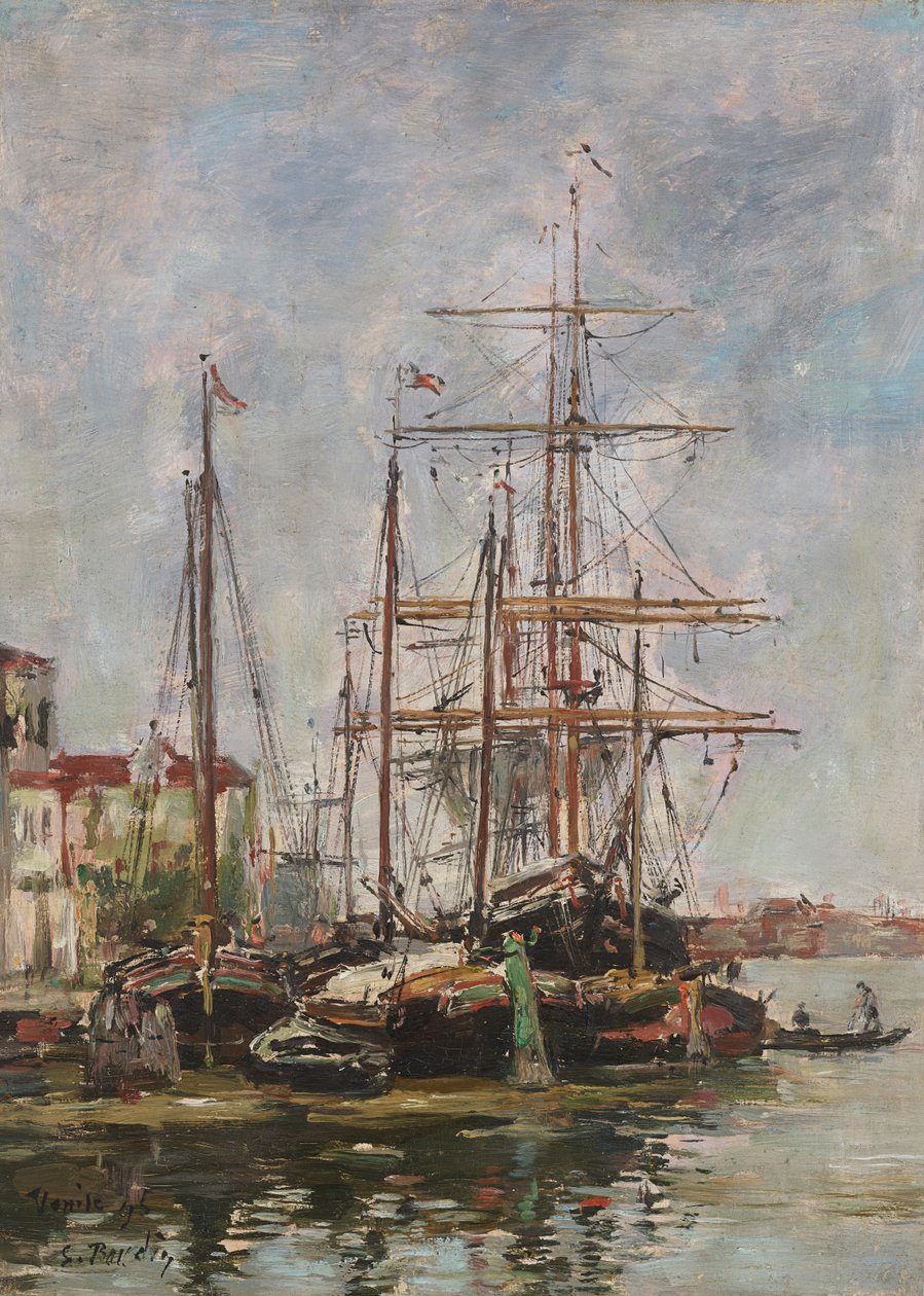 Benátky, celní nábřeží od Eugene Louis Boudin