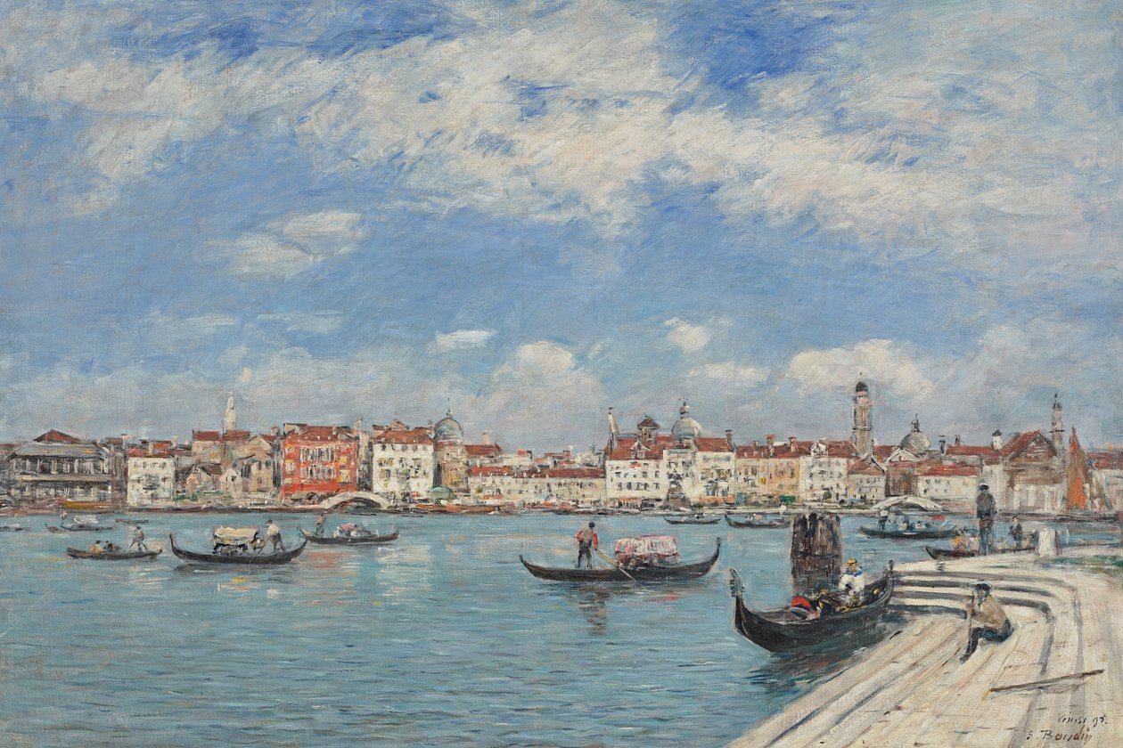 Benátky, pohled ze San Giorgia od Eugene Louis Boudin