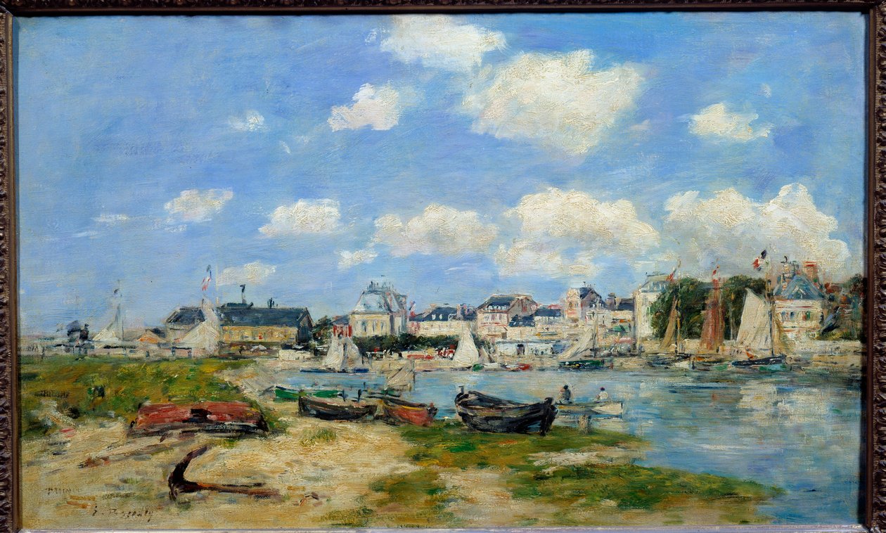 Pohled na Trouville Beach Malba od Eugena Louise Boudina (1824-1898) 1864 Sun. 0,37x0,58 m Lyon, Musee des Beaux Arts od Eugene Louis Boudin