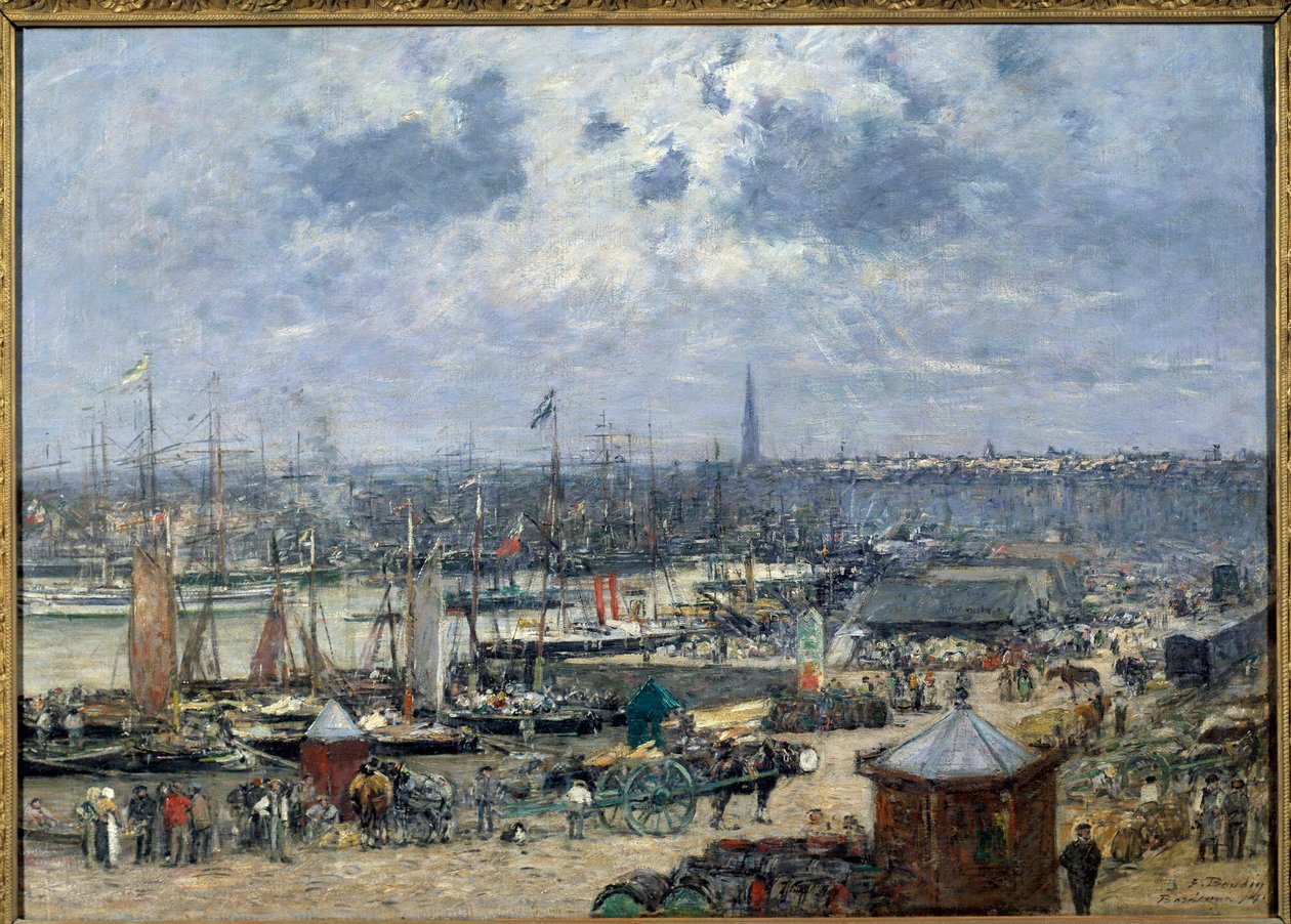 Pohled na přístav Bordeaux Obraz Eugene Louis Boudin (1824-1898) 1874 Ne. 0,7x1,02 m Paříž, musee d