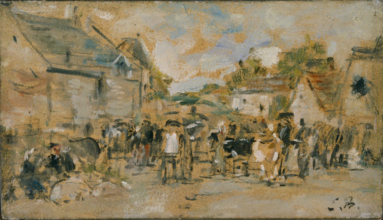 "Vesnický trh", 1844-1898 od Eugene Louis Boudin