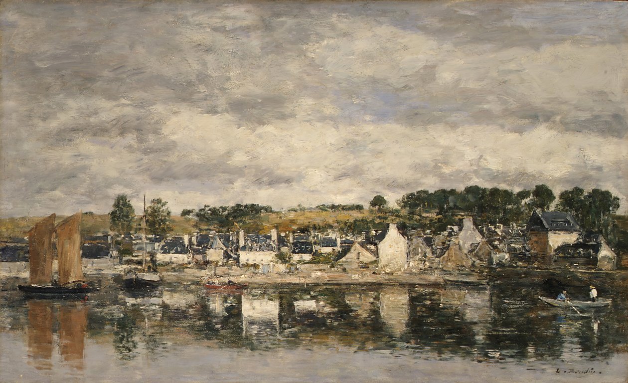 Vesnice u řeky, pravděpodobně 1867. od Eugene Louis Boudin