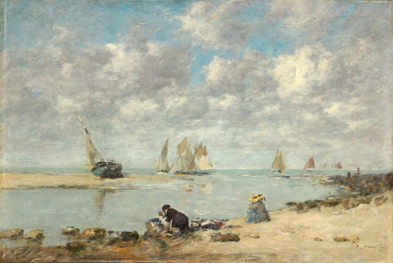 Washerwoman poblíž Trouville, c. 18721876. od Eugene Louis Boudin