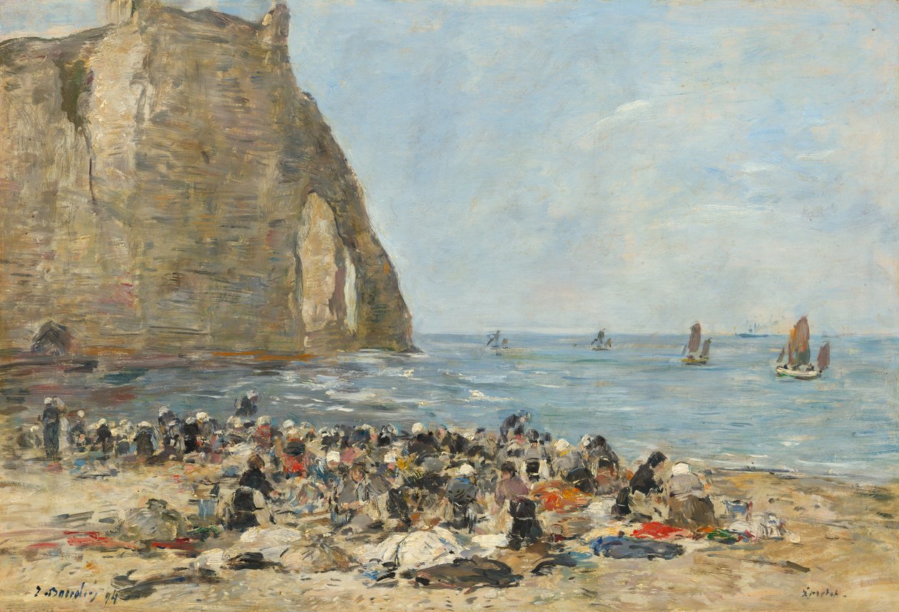Pračky na pláži Etretat, 1894. od Eugene Louis Boudin