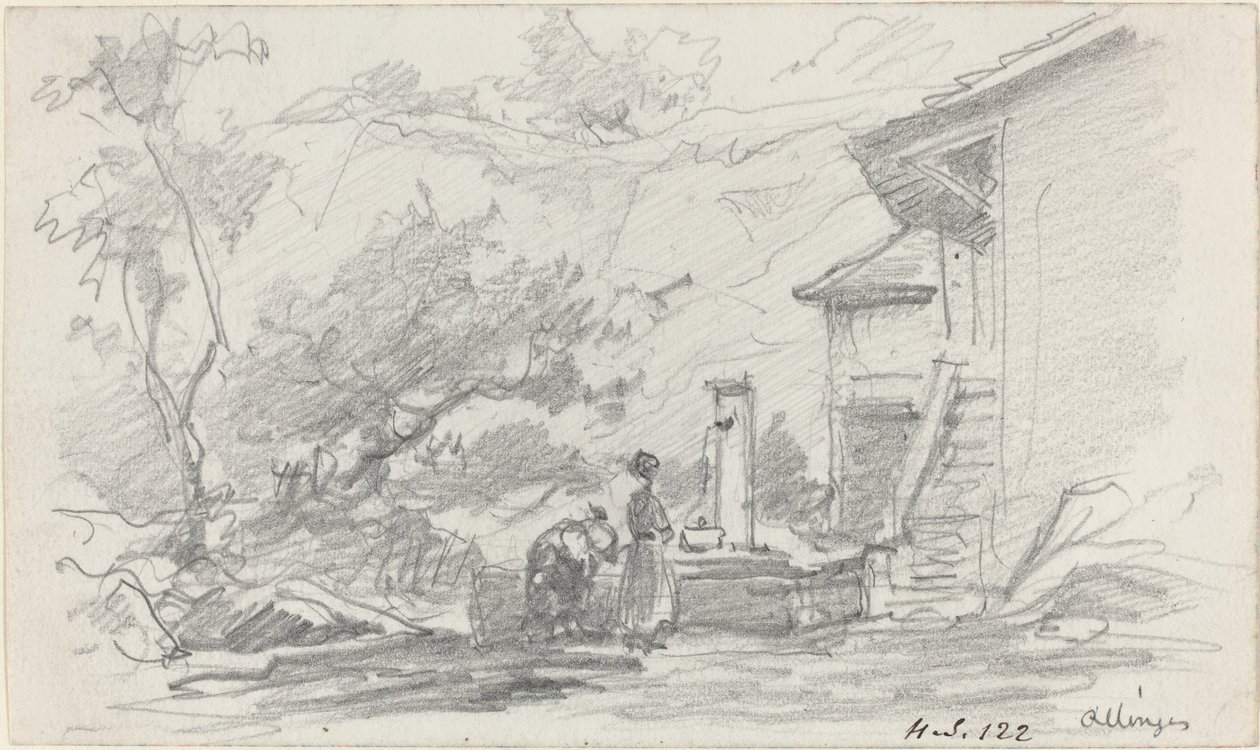 Ženy u studny, Allinges, konec 19. století. od Eugene Louis Boudin