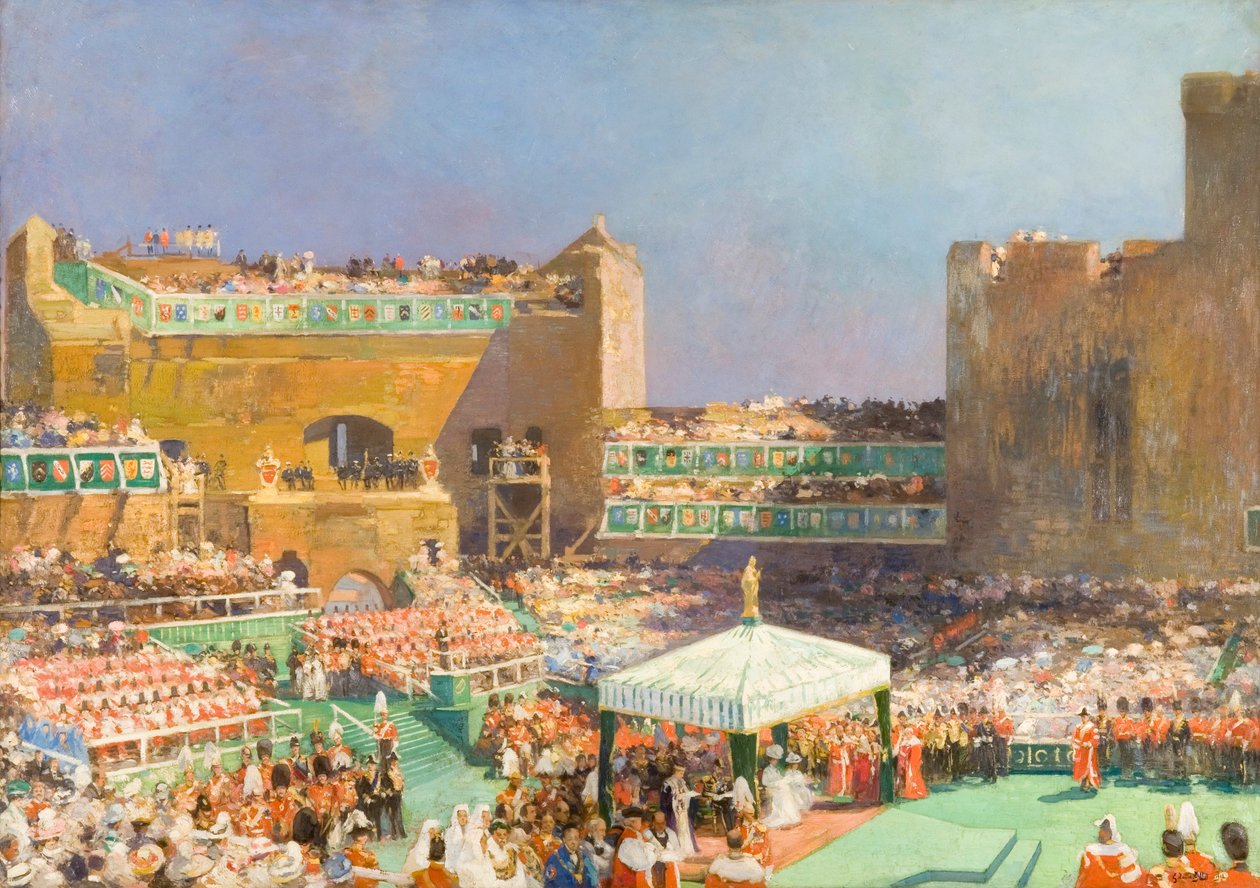 „Investitura prince z Walesu v Caernarvonu“, 1912 od Eugene Louis Gillot