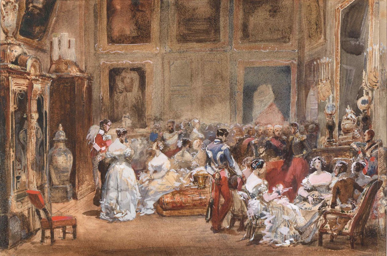 Soirée vévody z Orléans 1810-1842 v Pavillon de Marsan. od Eugene Louis Lami