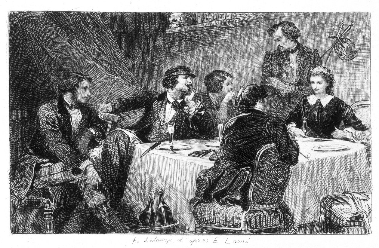 Ilustrace Eugène Lami z „Mimi de Pinson“ od Alfreda de Musseta od Eugene Louis Lami